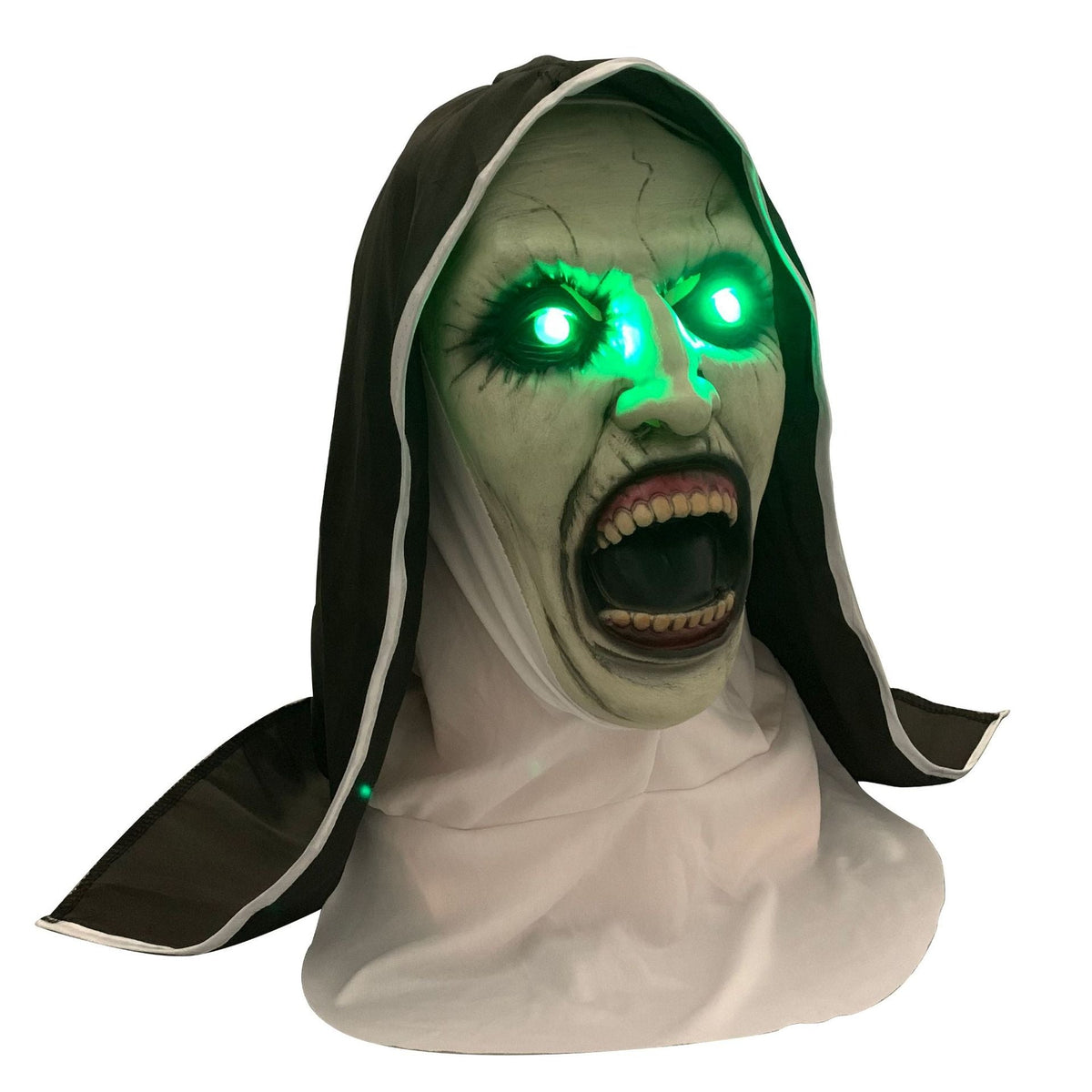 Illuminated Nun Ghost Mask for Dramatic Halloween Scares