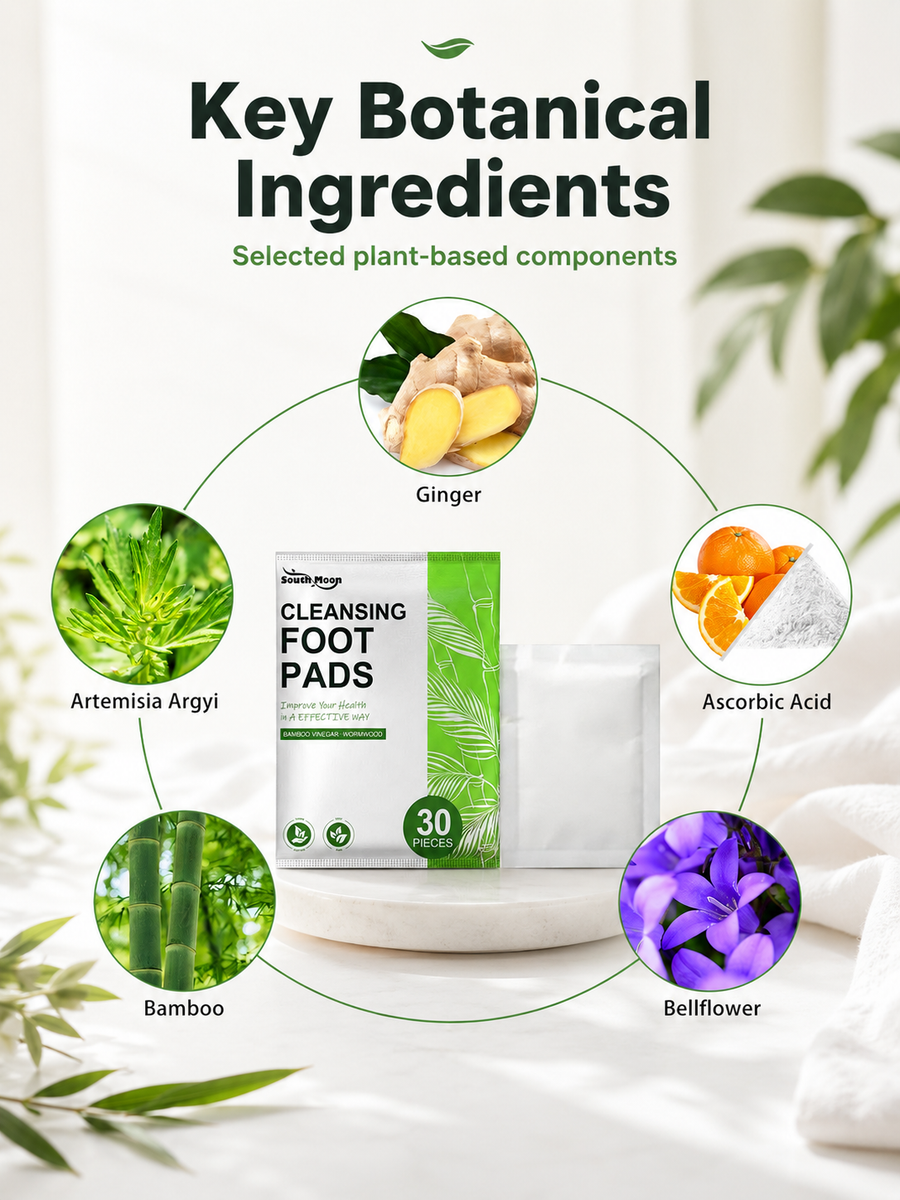 Detox Foot Patches — Bamboo Vinegar & Wormwood, 30 Nights