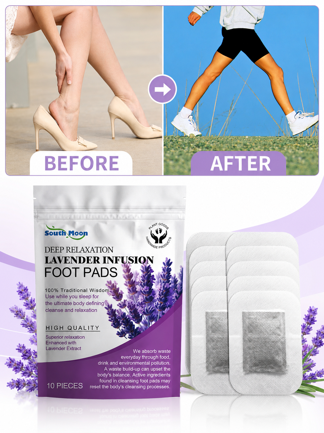Lavender Foot Care Pad — Softer, Cleaner Feet Overnight