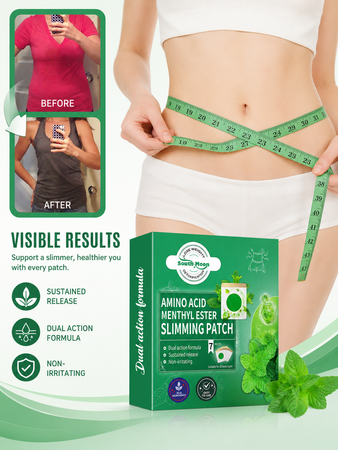 South Moon Herbal Slimming Patch — 7-Piece Body Shaping