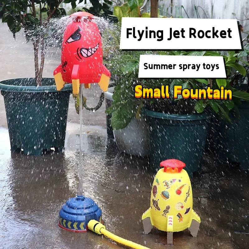Space Rocket Sprinkler for Interactive Backyard Play