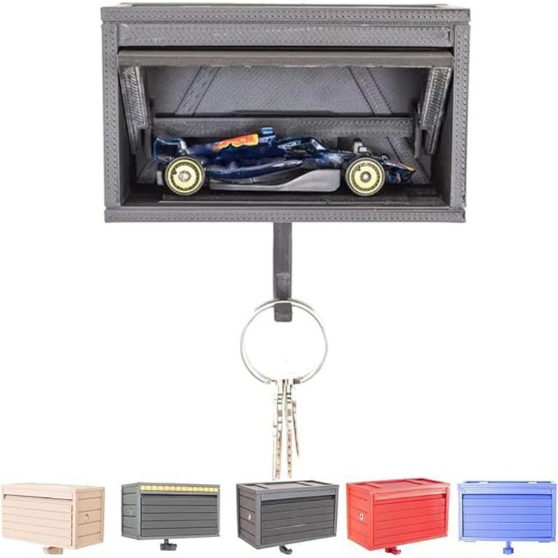 Wooden Wall Key Holder with Automatic Garage Door for Entryway