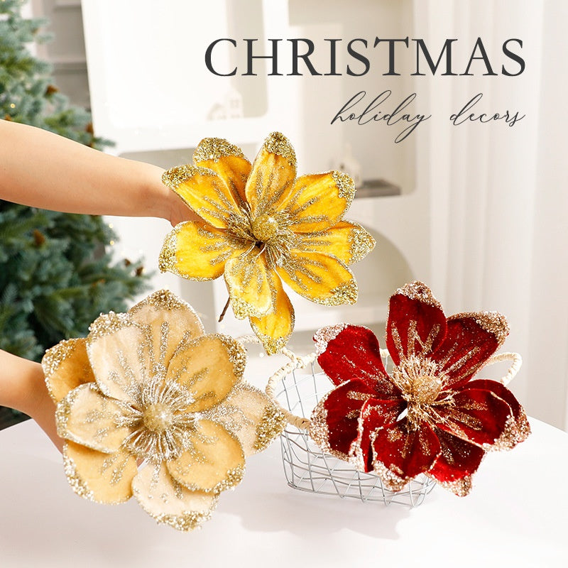 Artificial Christmas Flowers for Sparkling Holiday Decor