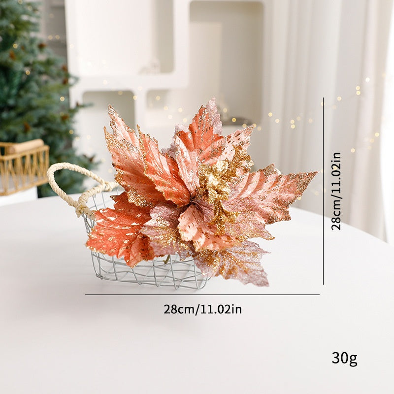 Artificial Christmas Flowers for Sparkling Holiday Decor
