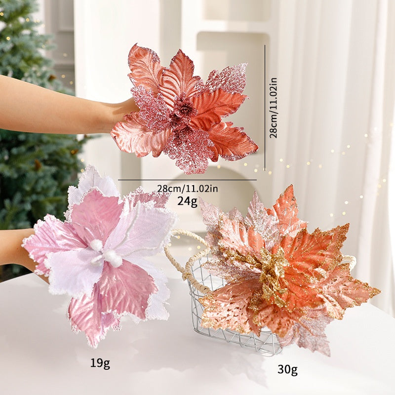 Artificial Christmas Flowers for Sparkling Holiday Decor