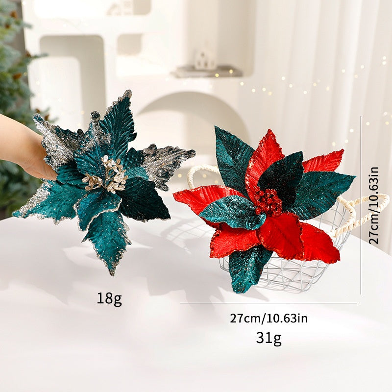 Artificial Christmas Flowers for Sparkling Holiday Decor