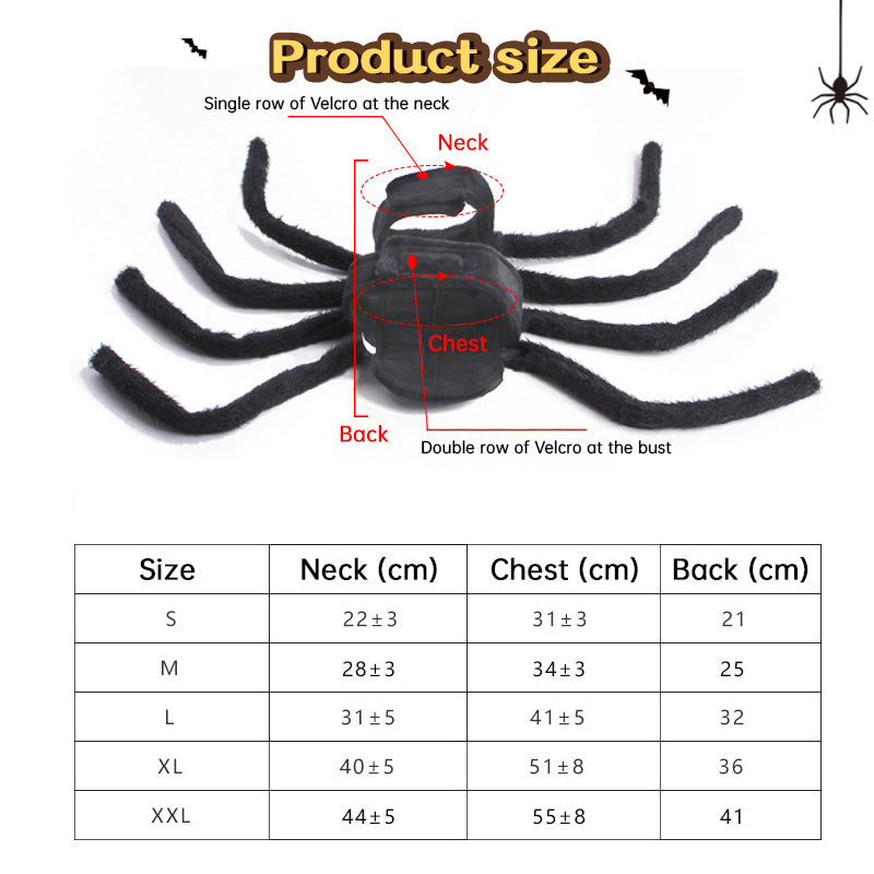 Spider Back Pet Costume for Cats, Puppies & Small Dogs