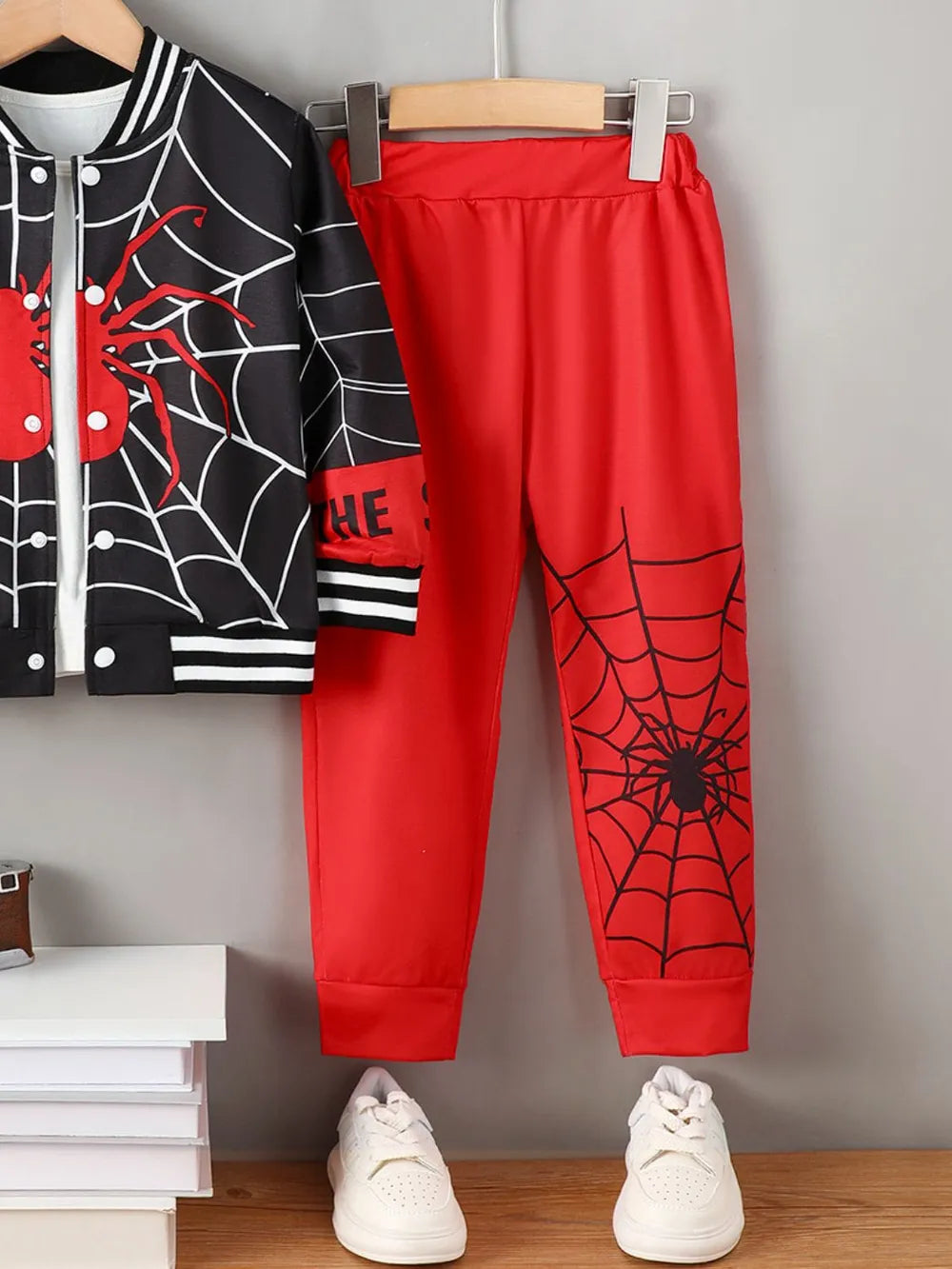 Spider Baseball Collar Set | Kids' Web Jogger Outfit
