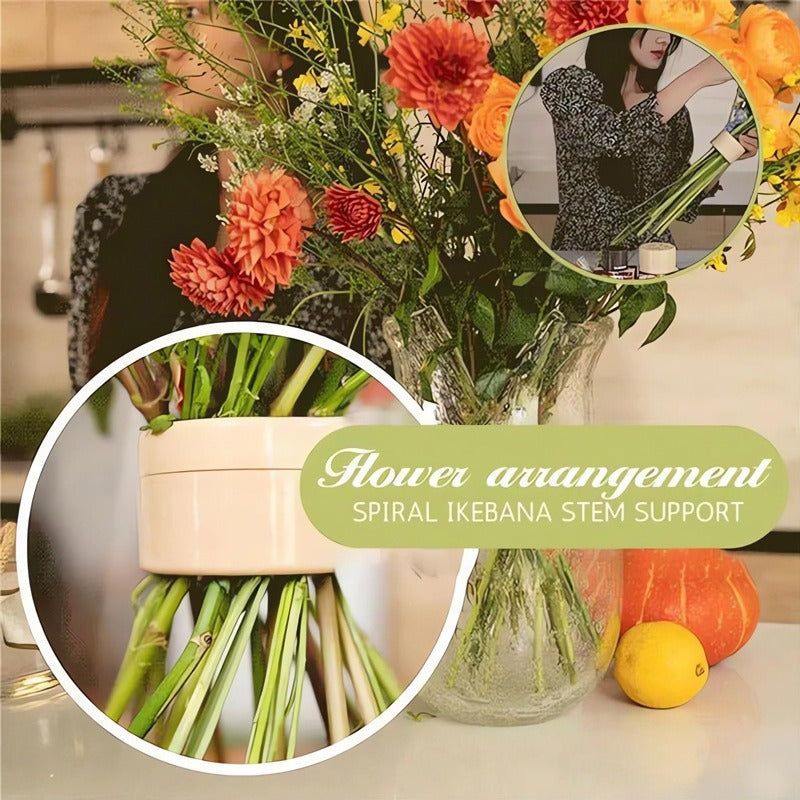 Spiral Stem Holder for Balanced Flower Bouquet Arranging