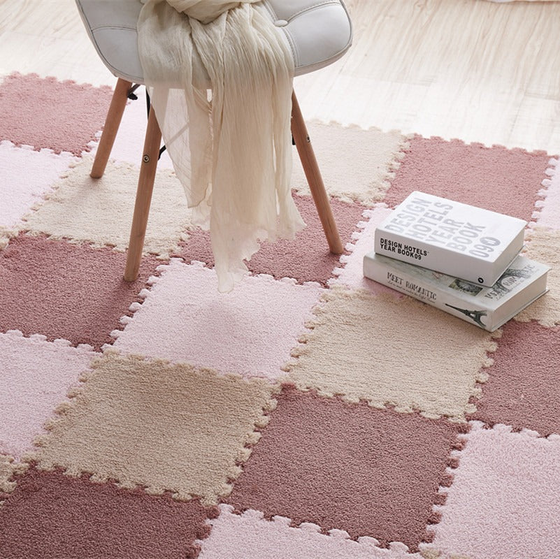 Interlocking Velvet Floor Mat Tiles for Softer Rooms