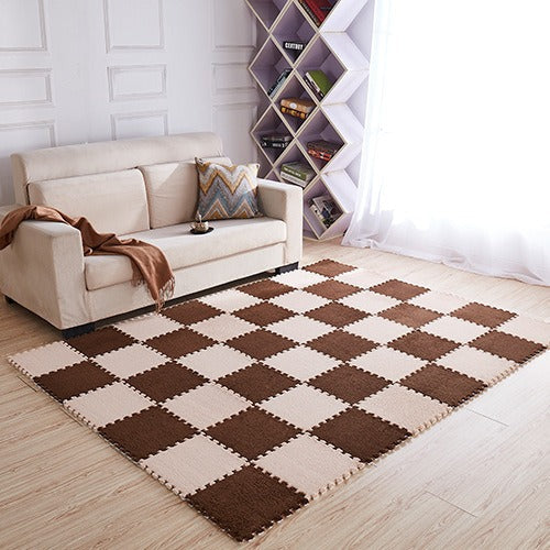 Interlocking Velvet Floor Mat Tiles for Softer Rooms