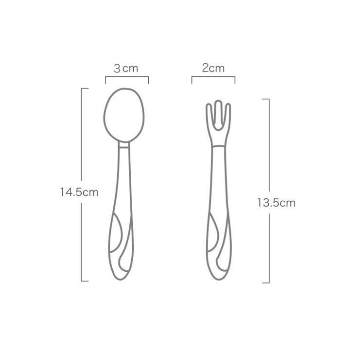 Baby Silicone Spoon & Fork Set for Easier Self-Feeding
