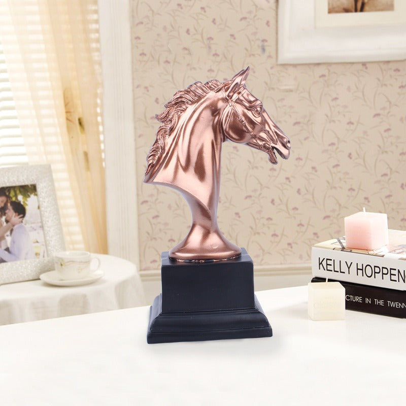 Metallic Horse Head Sculpture for Elevated Office Decor