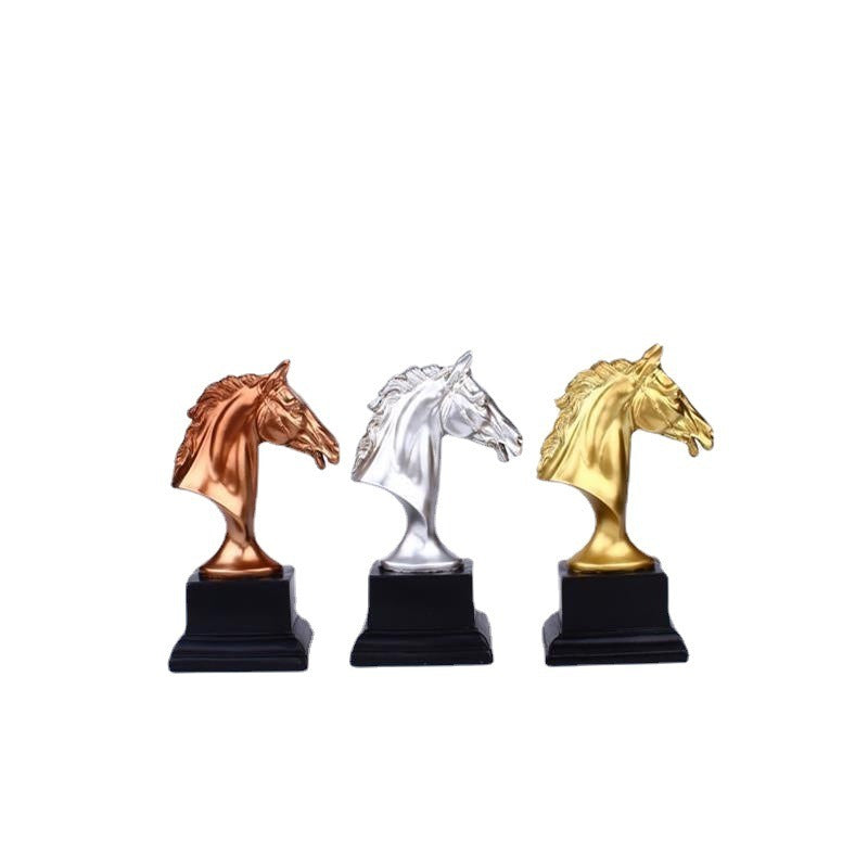 Metallic Horse Head Sculpture for Elevated Office Decor