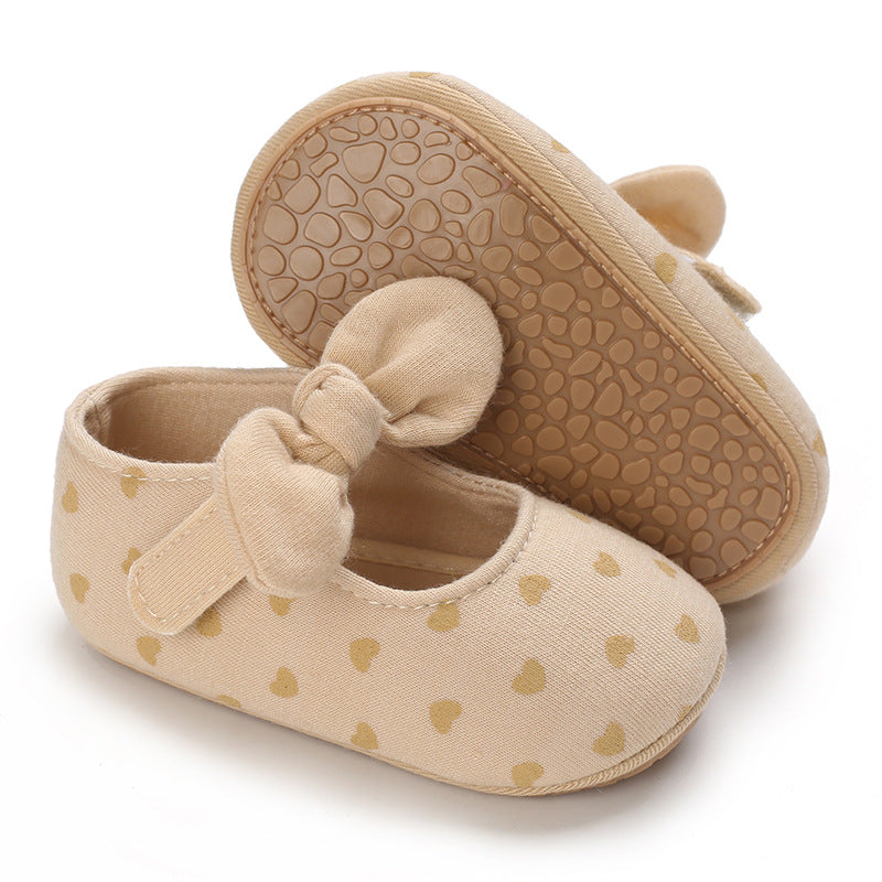 Soft Baby Shoes With Breathable Rubber Soles & Bows