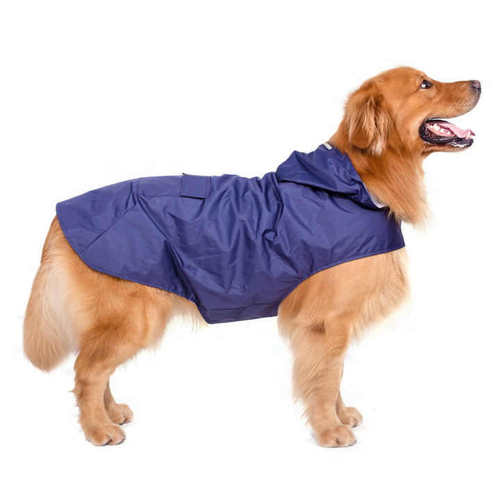 Large Dog Raincoat – Reflective Waterproof Hooded Coat