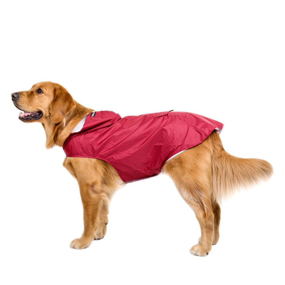 Large Dog Raincoat – Reflective Waterproof Hooded Coat