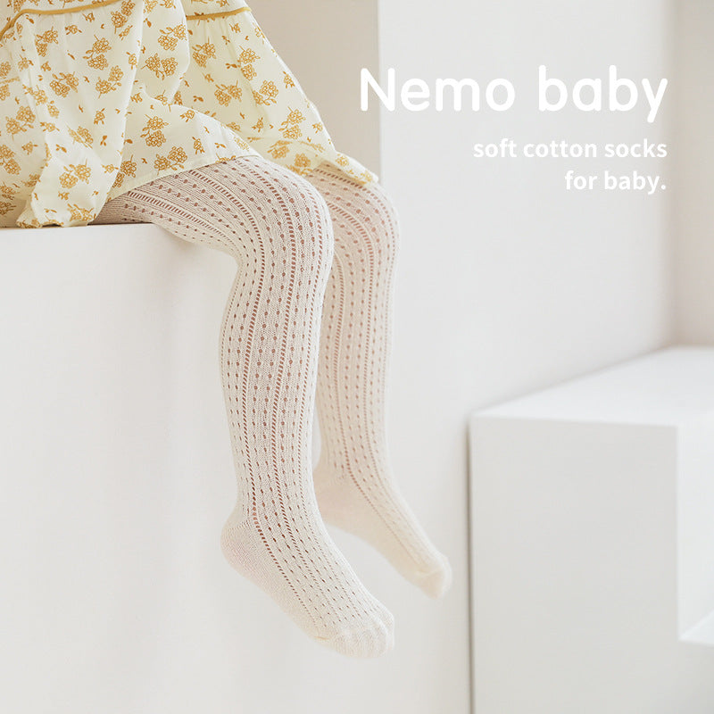 Baby Girl Mesh Leggings With Soft Cotton Sock Feet