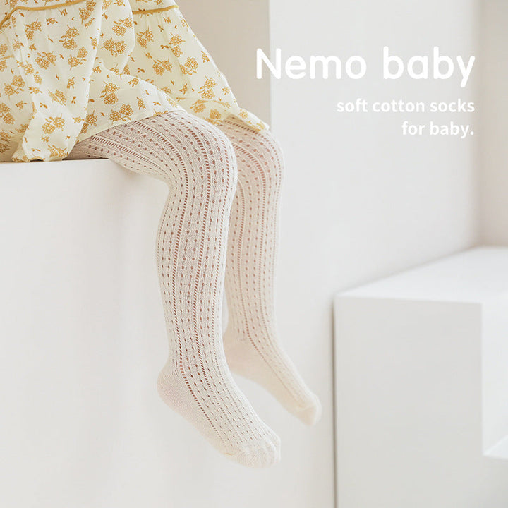 Baby Girl Mesh Leggings With Soft Cotton Sock Feet