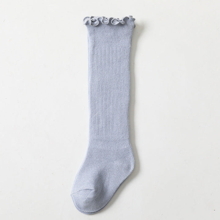 Children's Knee-High Socks With Loose Ruffled Cuffs