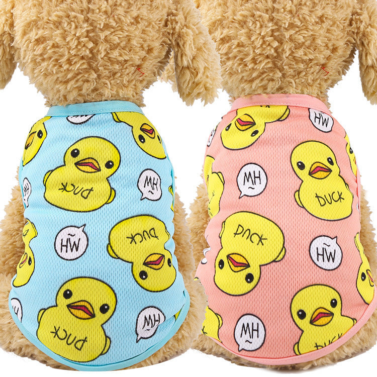 Duck Print Pet Vest for Lightweight Summer Outfit Looks