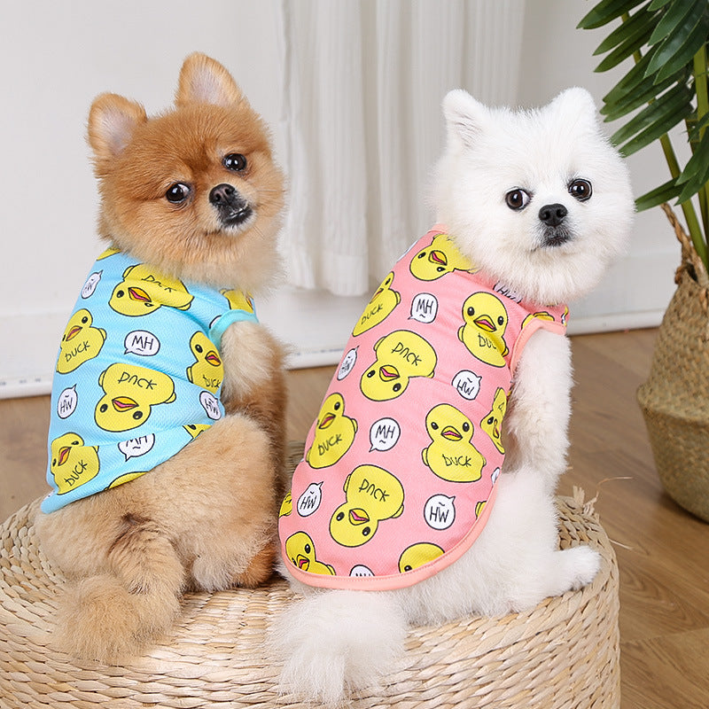 Duck Print Pet Vest for Lightweight Summer Outfit Looks