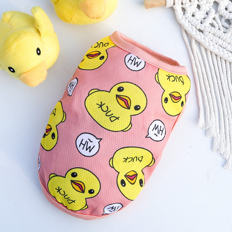 Duck Print Pet Vest for Lightweight Summer Outfit Looks