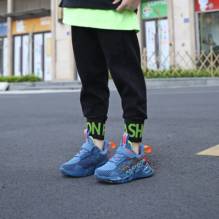 Children's Mesh Sneakers With Breathable Chunky Sole