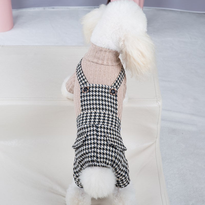 Small Dog Houndstooth Dress for Polished Pet Outings