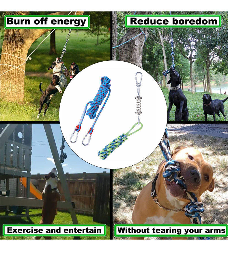 Dog Hanging Rope Toy for Outdoor Energy-Burning Play