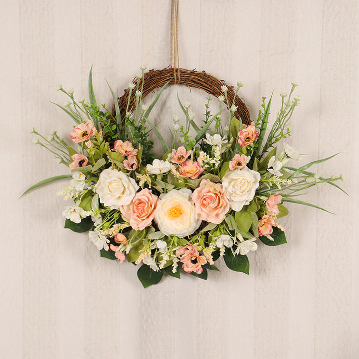 Spring Floral Wreath for Front Door and Wall Decor