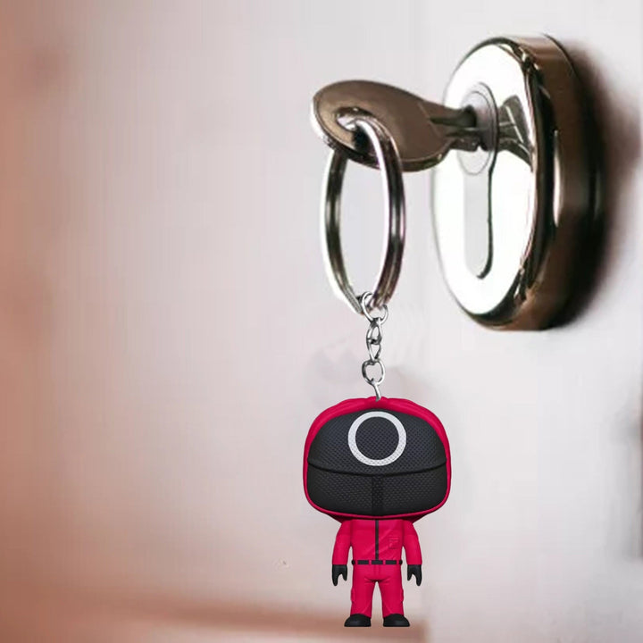 Squid Game Soldier Keychain – 3D Masked Figure Gift