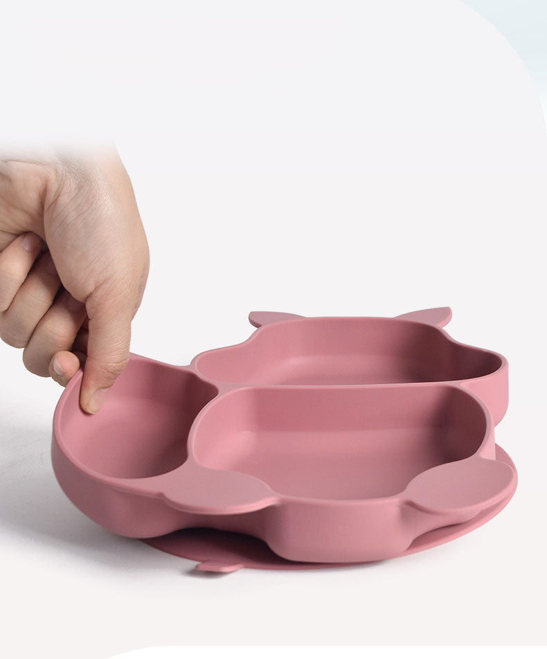 Squirrel Silicone Baby Plate Set for Tidy Mealtimes