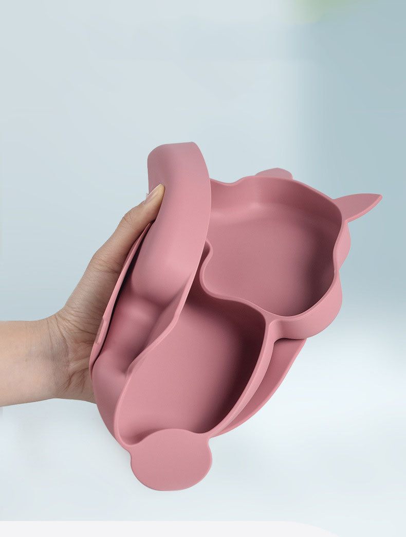 Squirrel Silicone Baby Plate Set for Tidy Mealtimes