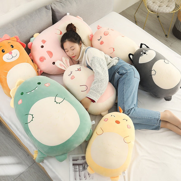 Jumbo Kawaii Animal Plush Pillow for Cozy Cuddles