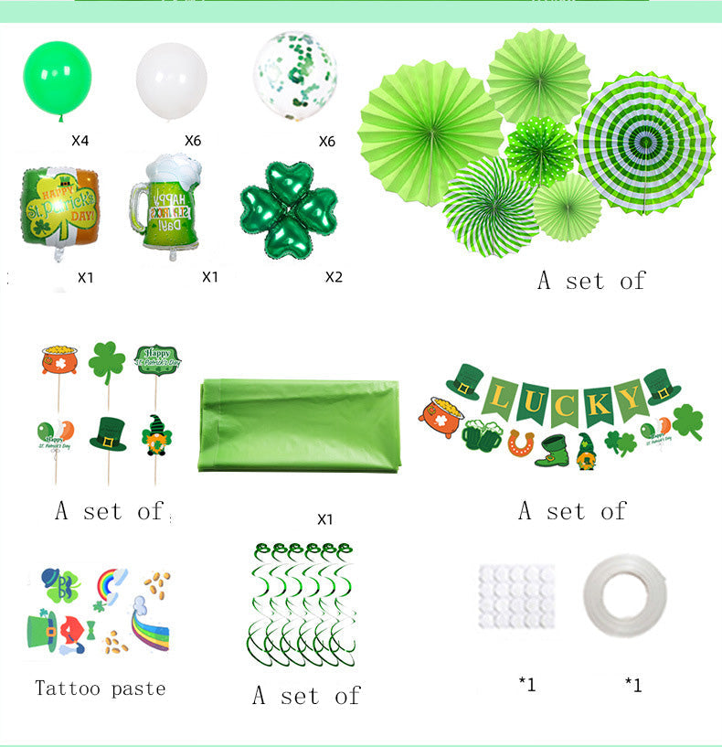 St. Patrick's Day Balloon Set for Party Backdrops