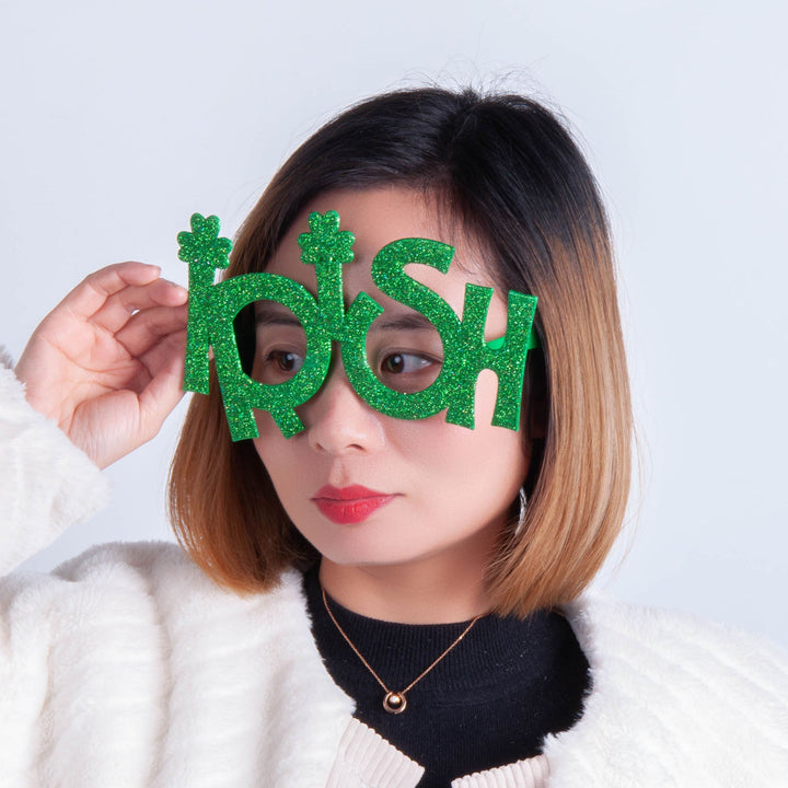 Party Rock Shades — Glitter St. Patrick's Day Glasses