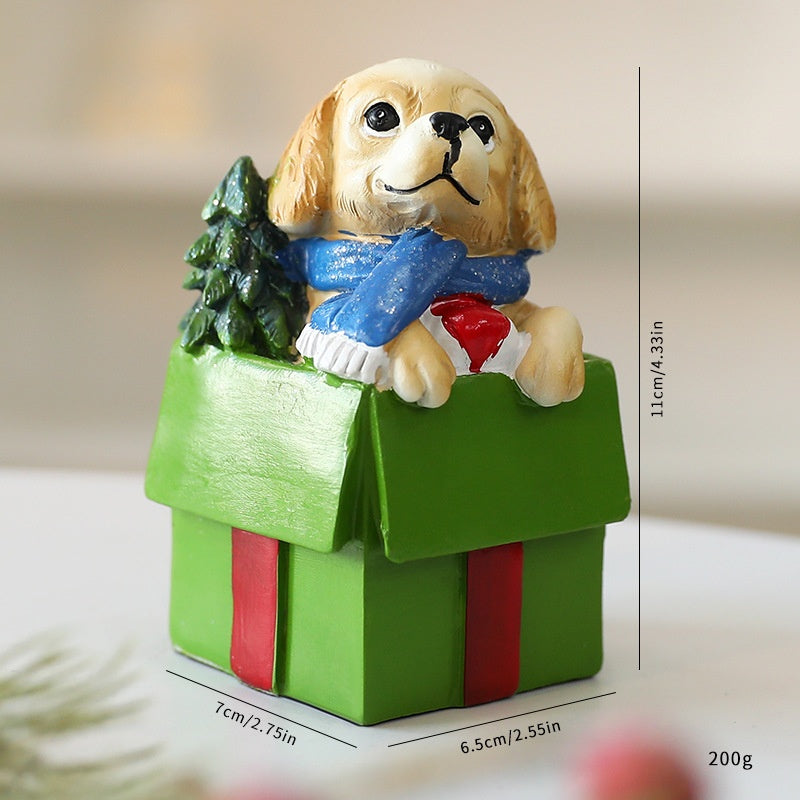 Christmas Puppy Ornament Set for Festive Holiday Displays
