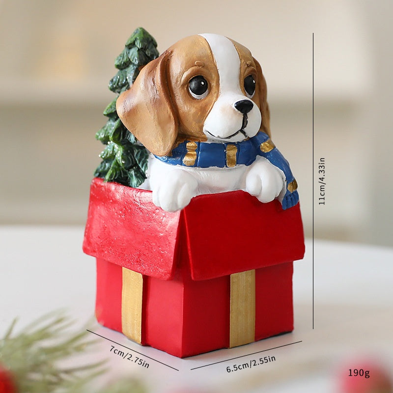Christmas Puppy Ornament Set for Festive Holiday Displays