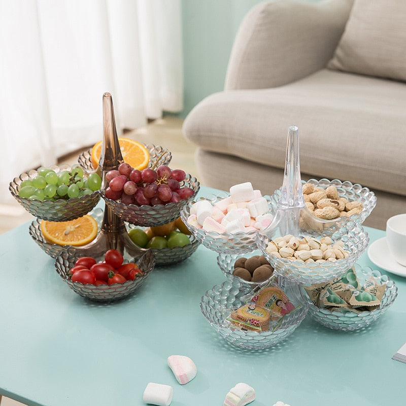 Stackable Multi-Tier Snack Tray for Coffee Table Serving