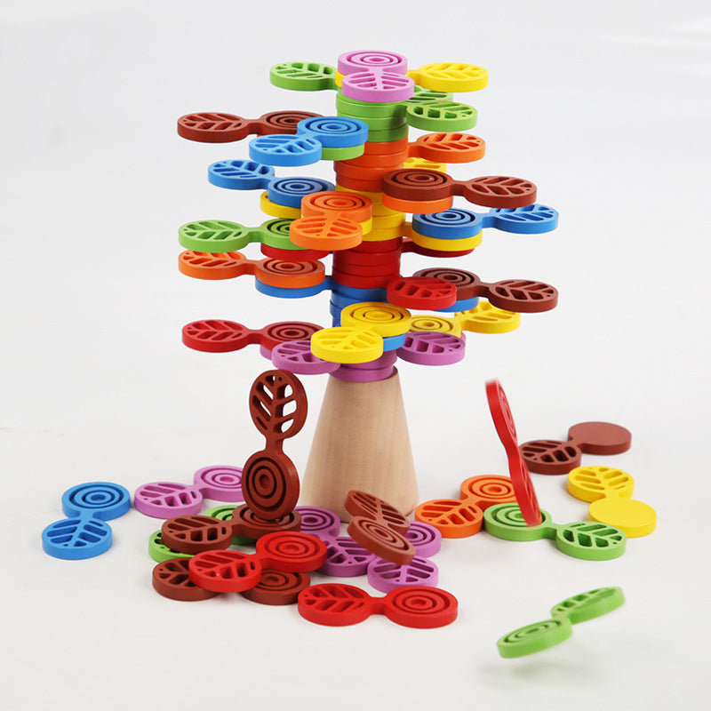 Wooden Stacking Tree Balance Toy for Screen-Free Play