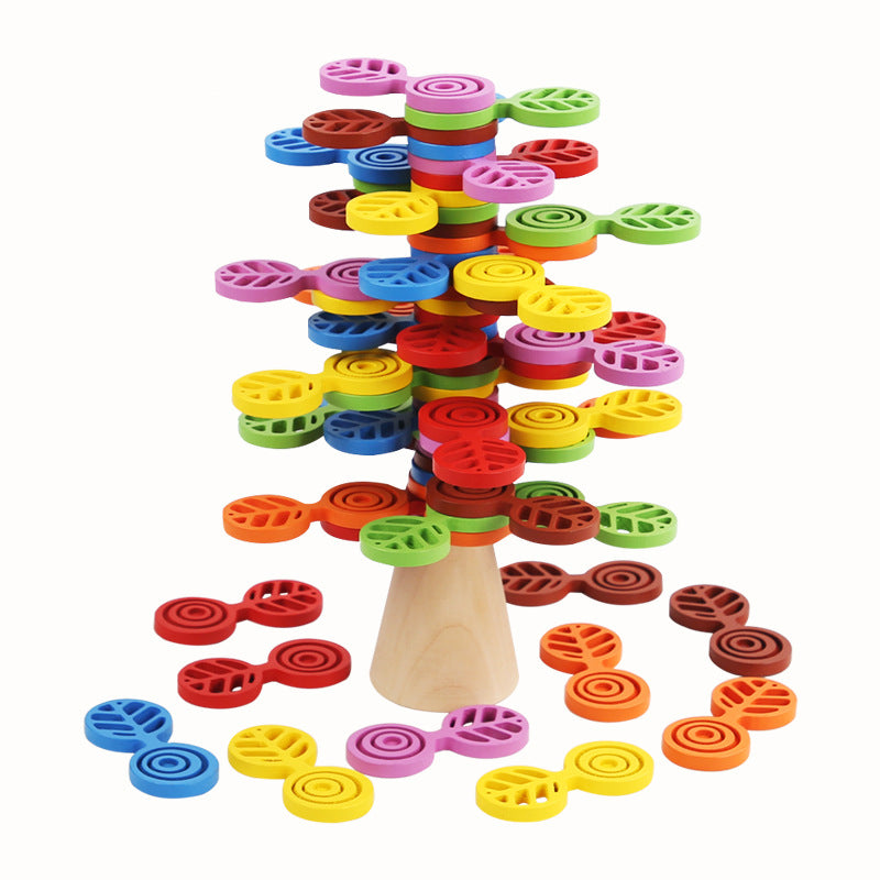Wooden Stacking Tree Balance Toy for Screen-Free Play