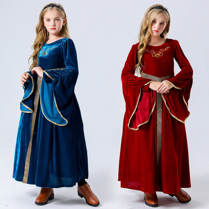 Medieval Renaissance Costume Dress for Regal Stage Drama