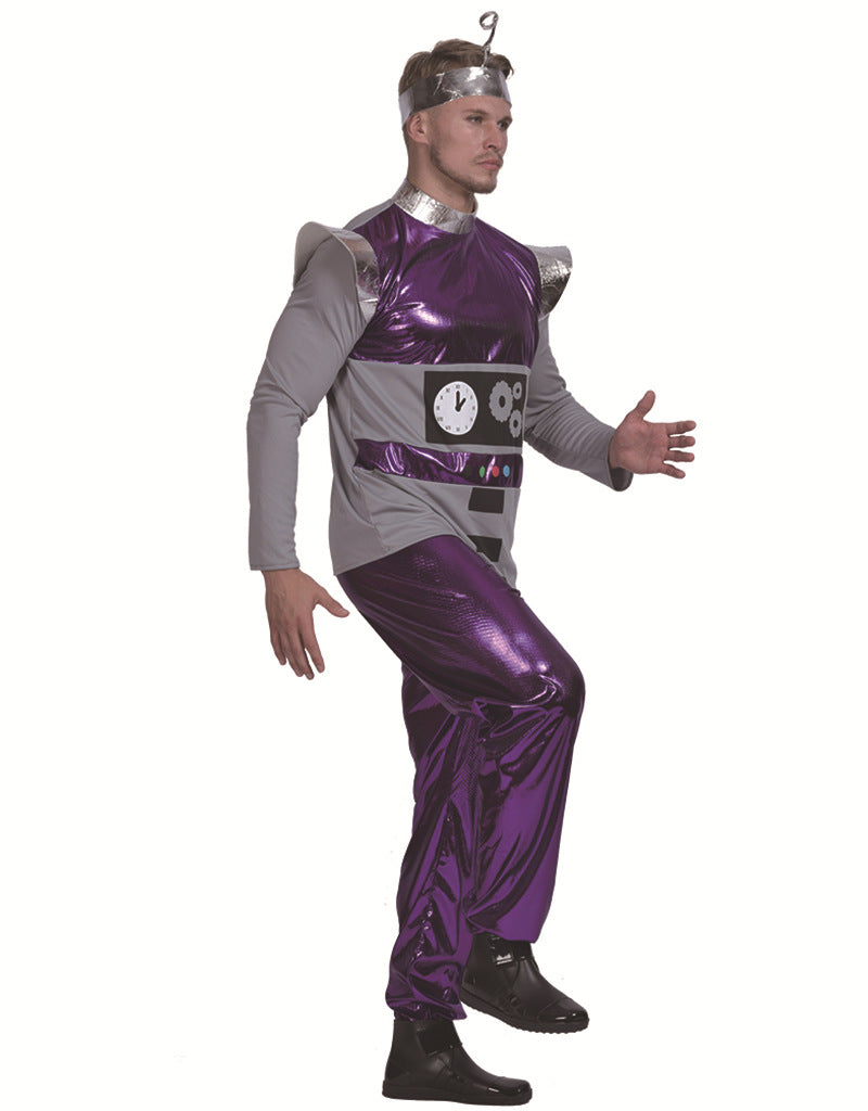 Purple Alien Robot Family Costumes for Stage Shows