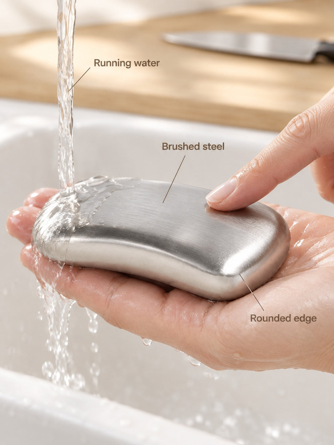Stainless Steel Bar Soap That Removes Garlic and Fish Odor