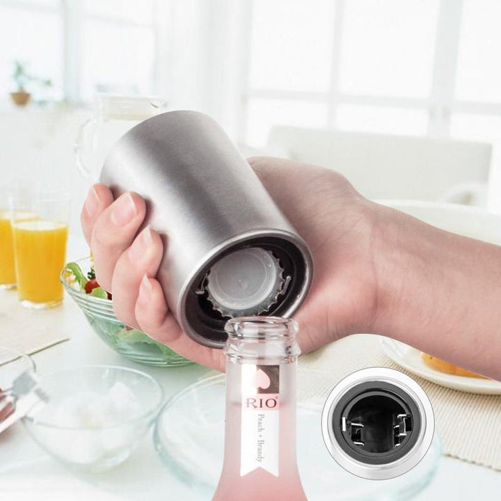 Magnetic Stainless Steel Bottle Opener with Cap Catcher