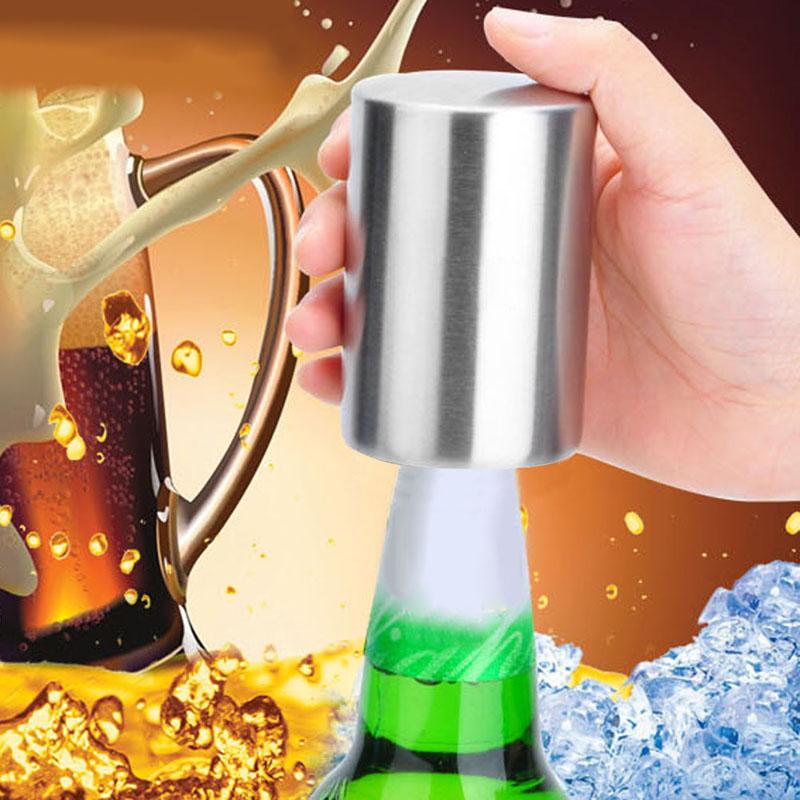Magnetic Stainless Steel Bottle Opener with Cap Catcher