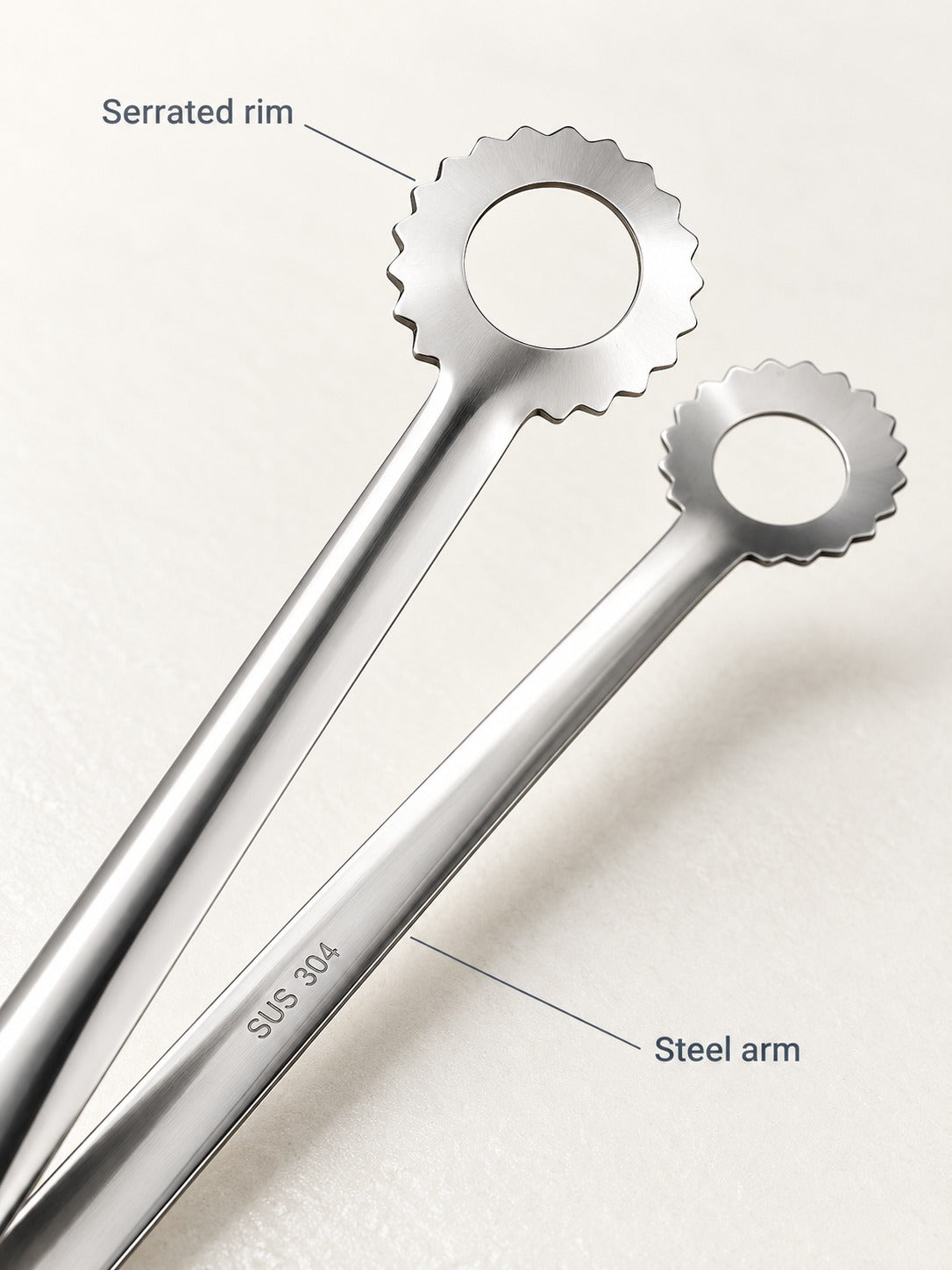 Stainless Steel Buffet Tongs for Bread and Desserts