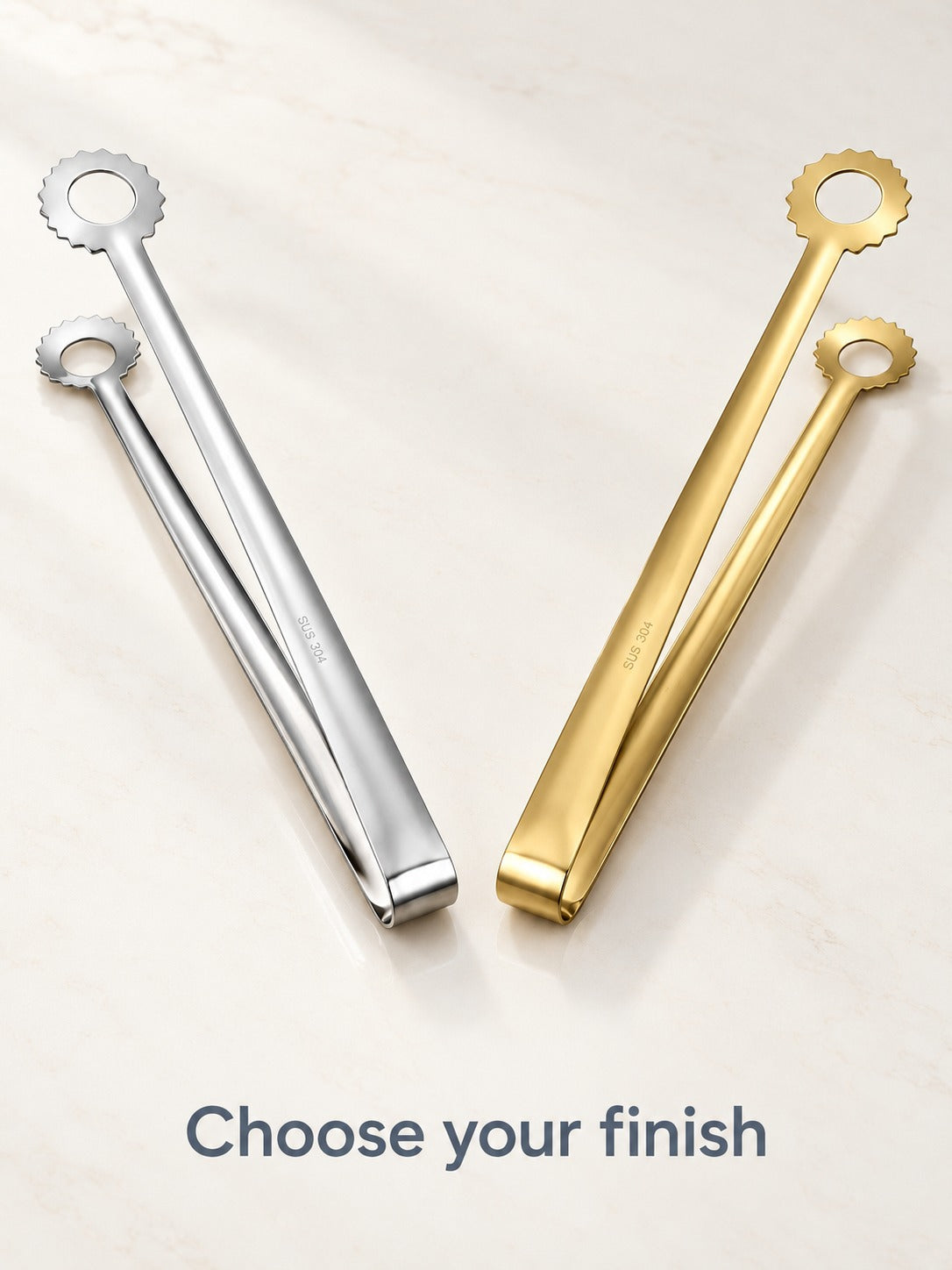 Stainless Steel Buffet Tongs for Bread and Desserts