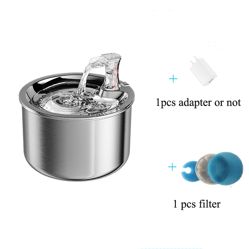 Stainless Steel Cat Water Fountain With Smart Filtration